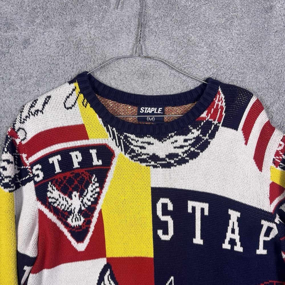 Staple Pigeon Sweater Mens M Knit New York Geometric AOP All‎ Over Sweatshirt - Picture 5 of 12